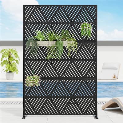 Dovelina 6ft.Outdoor Freestanding Metal Privacy Screen Decorative Garden Fence - 72"x47"