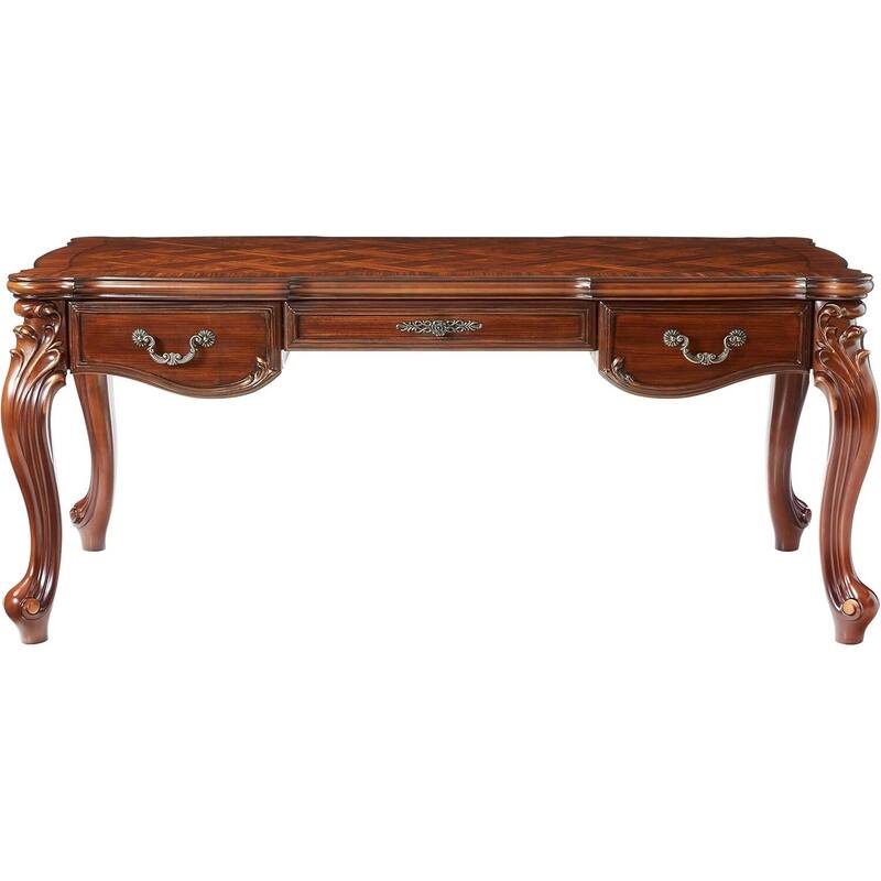 Executive Desk Cherry Oak Finish, Office Desk with Storage, Home Office Furniture