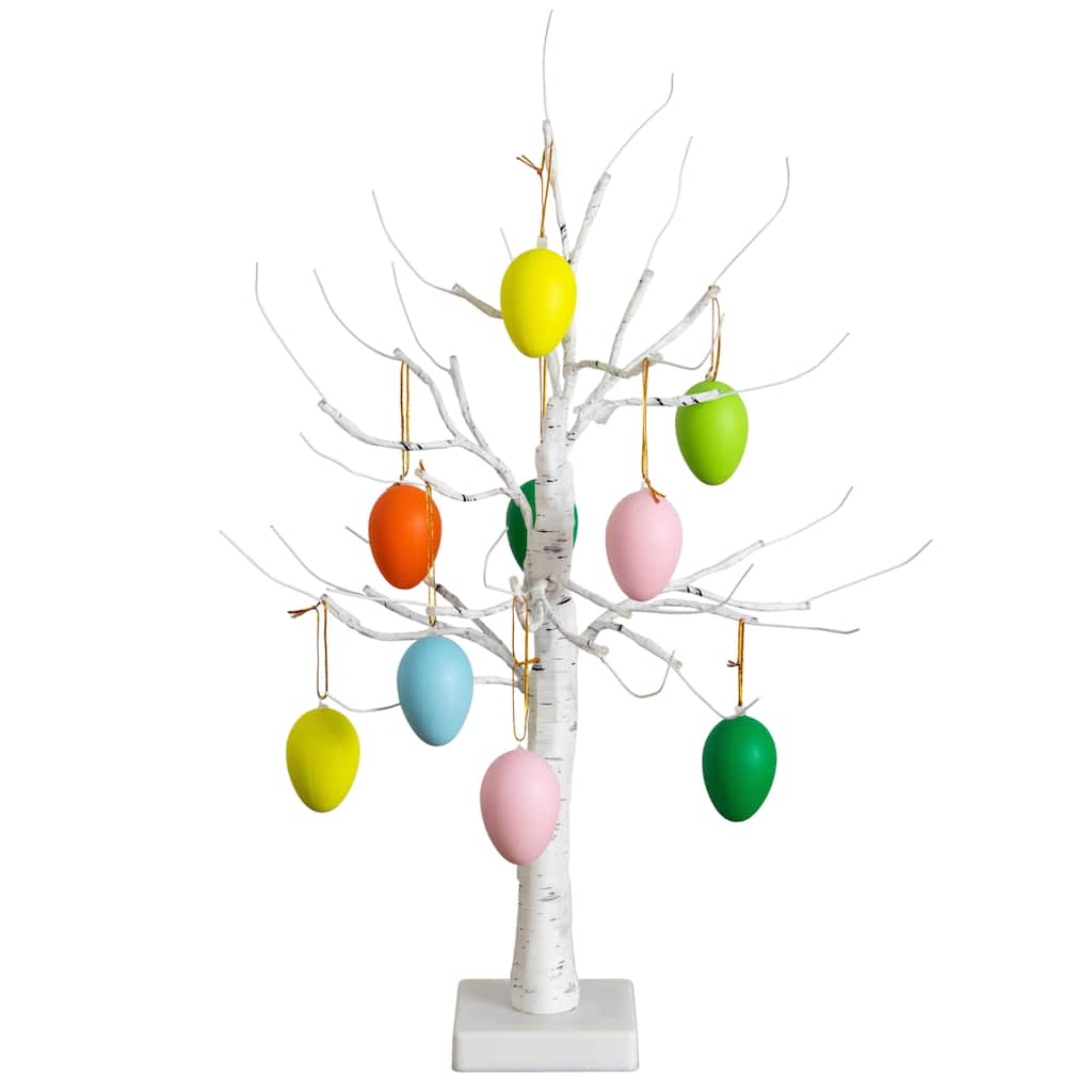 2-ft Pre-Lit Artificial Easter Twig Tree with Egg Ornaments