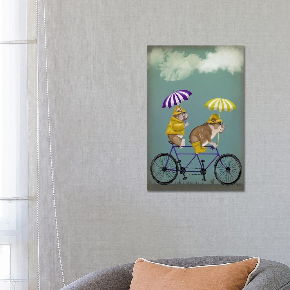 iCanvas "English Bulldog Tandem" by Fab Funky Canvas Print