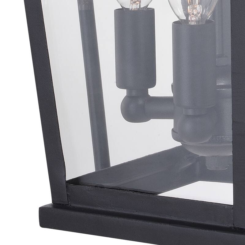 Lexington Dusk to Dawn Black Outdoor Wall Lantern Clear Glass