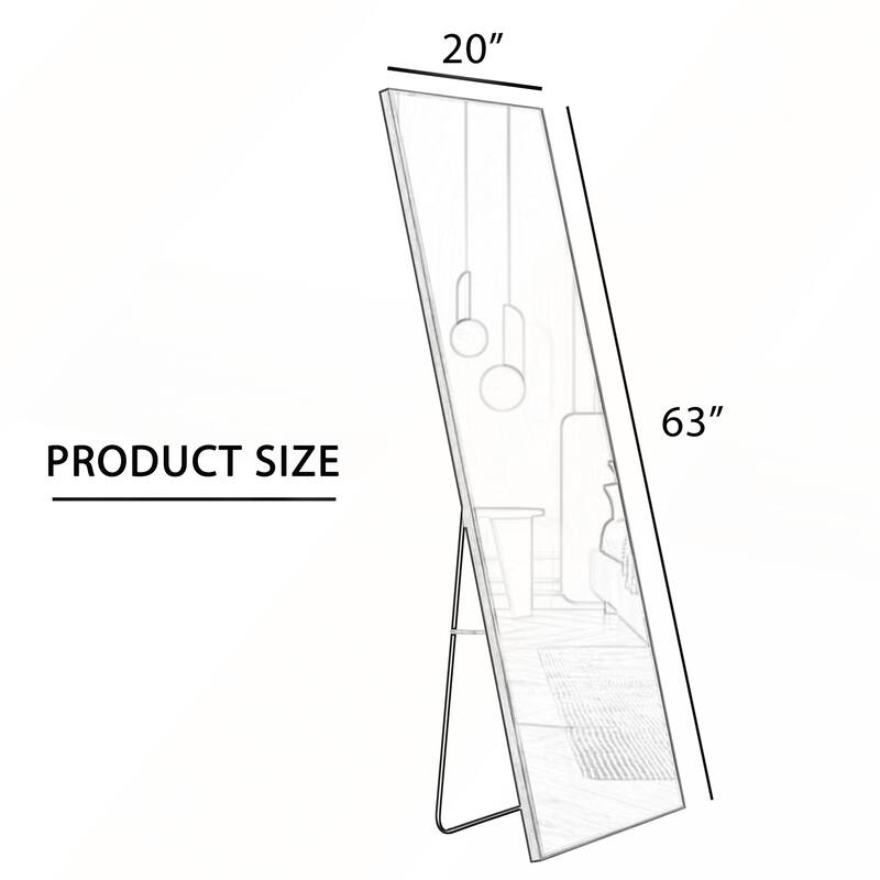Aluminum Alloy Metal Frame Wall Mounted Full Body Mirror