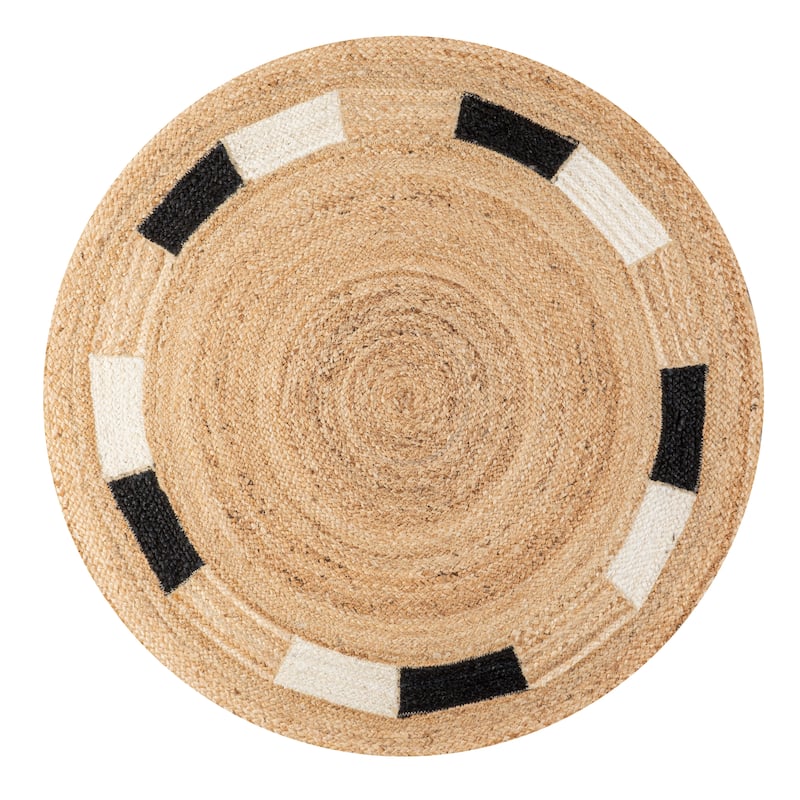 JONATHAN Y Ayana Geometric Jute Circle Area Rug - 5' Round