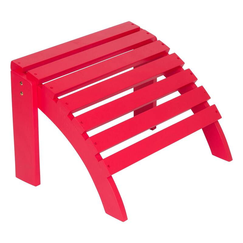 Laguna Wood Outdoor Patio Adirondack Chair Ottoman