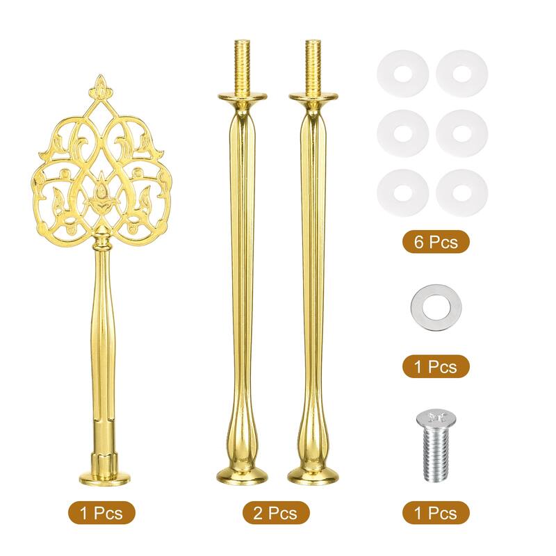 Cake Tray Stand Handle Cupcake Dessert Plate Hardware Fitting Holder Rod Stand Handle, 3-Tiers