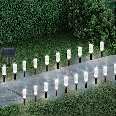 Solar Powered Warm White Bubble Path Lights - Set of 20 - 228.3 x 4.92 x 0.7