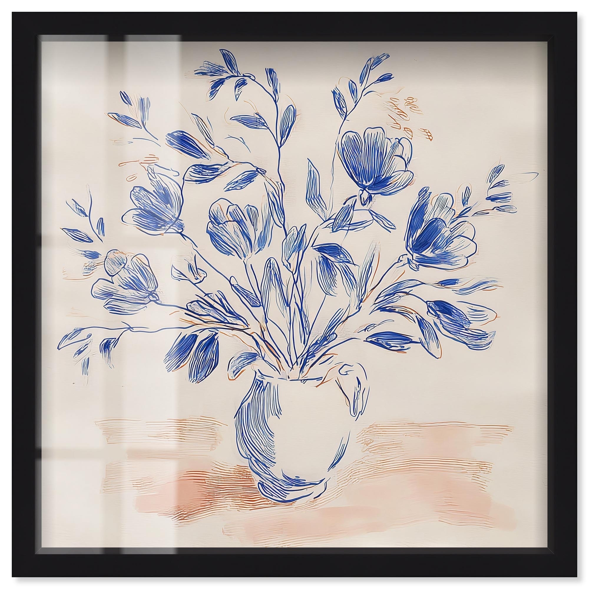 Flower Vase Floral Wall Decor Shadowbox Print by Art Remedy