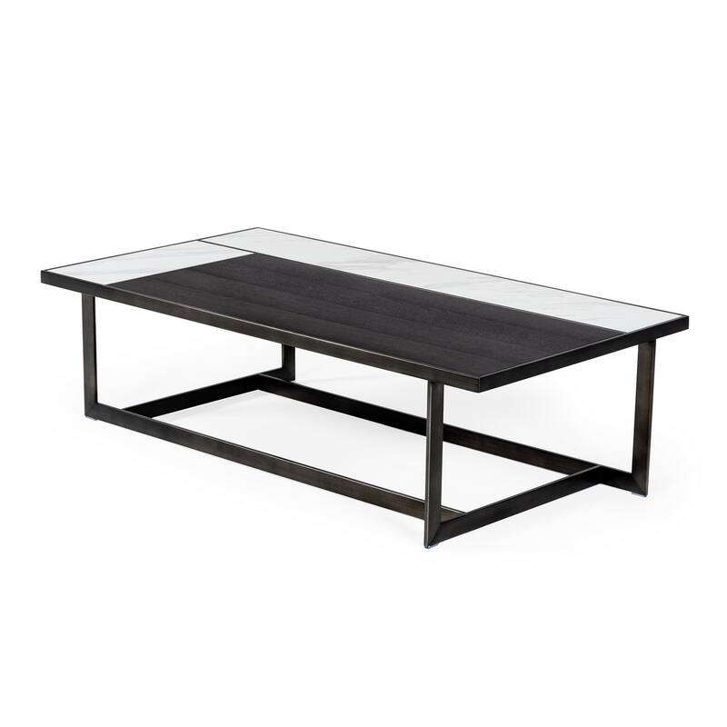 Modrest Fargo Modern Ceramic & Grey Walnut Coffee Table