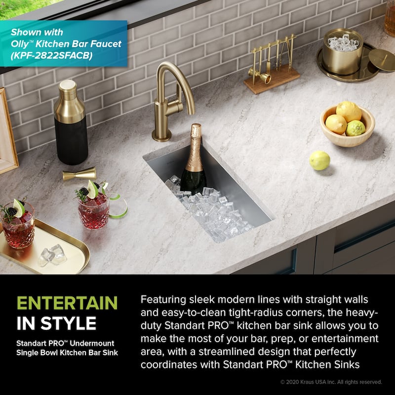 KRAUS Standart PRO Undermount Single Bowl Stainless Steel Kitchen Sink