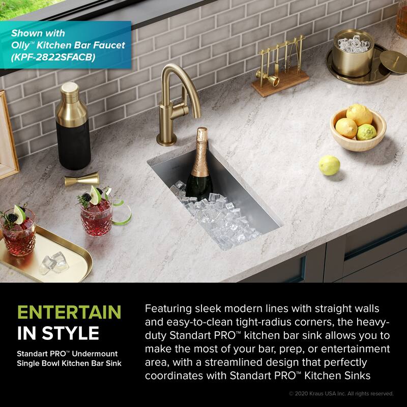 KRAUS Standart PRO Undermount Single Bowl Stainless Steel Kitchen Sink