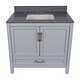 preview thumbnail 56 of 146, Nevado 37" Bathroom Vanity with Cultured Marble Vanity Top Sink in White with White Basin Grey - Galaxy Grey