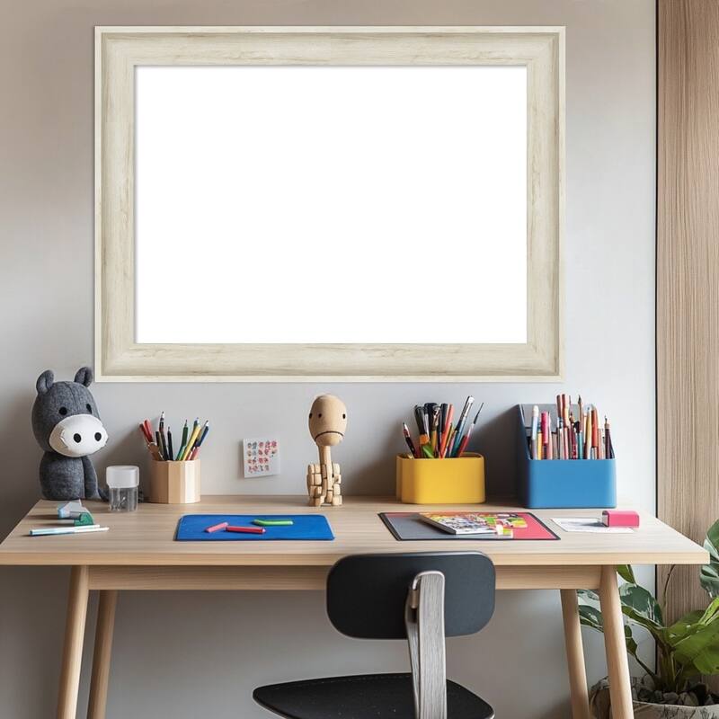 Amanti Art Regal Birch Cream Framed Dry Erase Magnetic Board
