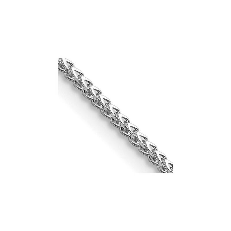 Curata 14k White Gold Solid Polished 1.0mm Franco Chain Bracelet Lobster Claw