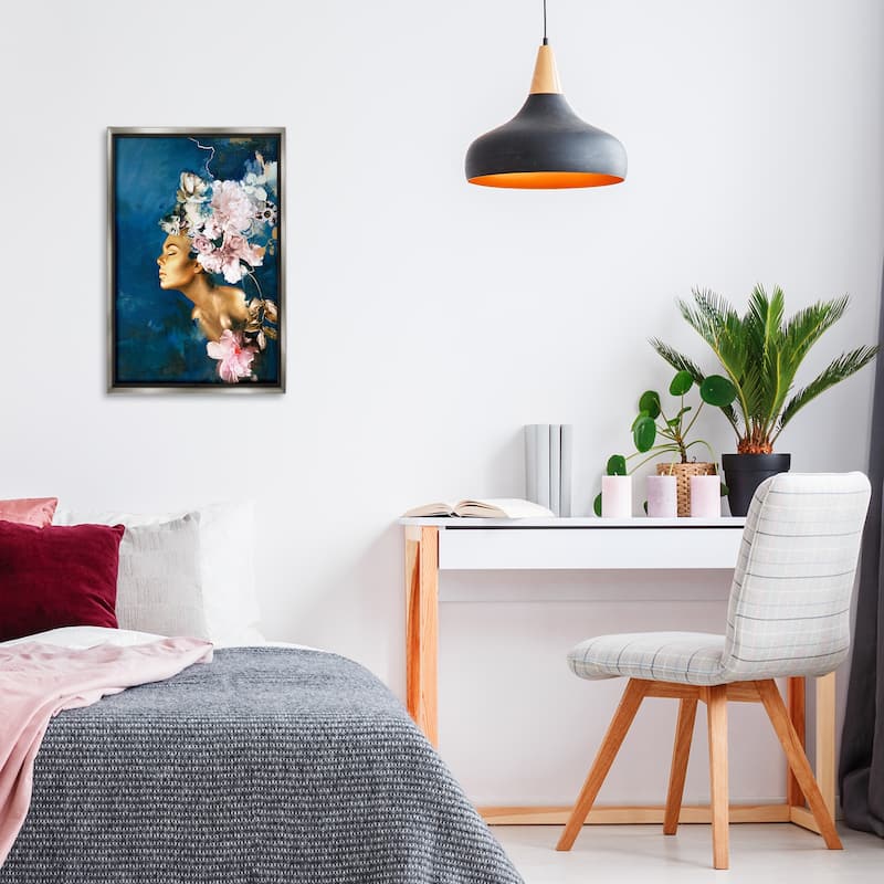 Stupell Sophisticated Floral Woman Framed Floater Canvas Wall Art Design By Design Fabrikken