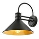 preview thumbnail 4 of 6, Vintage Farmhouse 1-Light Matte Black Gooseneck Wall Sconce with Cone Metal Shade