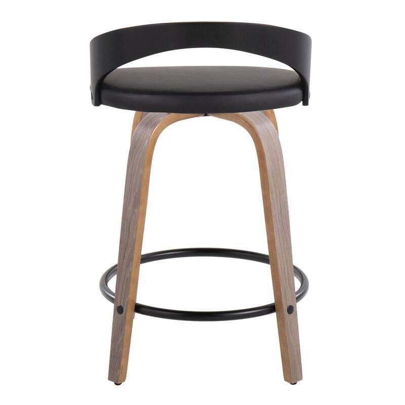 Carson Carrington Stavanger 24" Fixed-Height Counter Stool with Bent Wood Legs & Round Footrest (Set of 2)