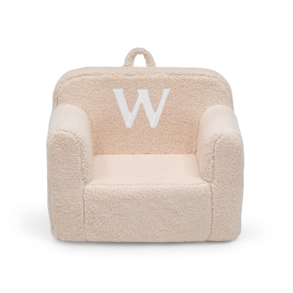 slide 2 of 4, Personalized Monogram Cozee Sherpa Chair - Customize with Letter W - Foam Kids Chair for Ages 18 Months and Up