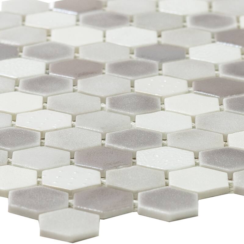 The Tile Life Eterna Hex 1x1 Glass Mosaic Floor & Backsplash Wall Tile