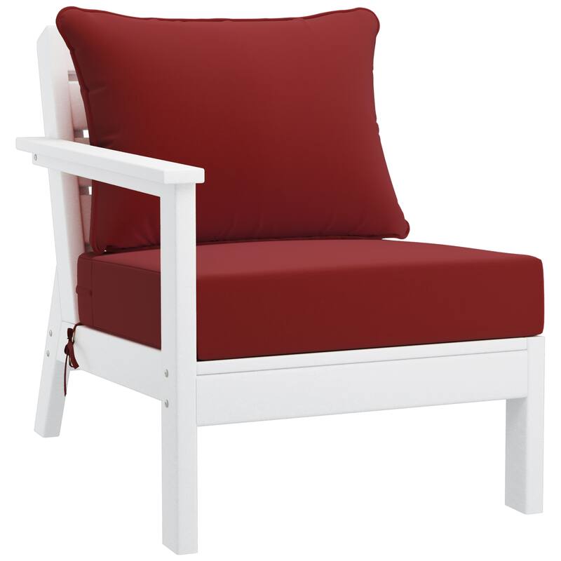 Birchwood All Weather HDPE Outdoor Patio White Deep Seating Conversation Set (6-Piece Set)