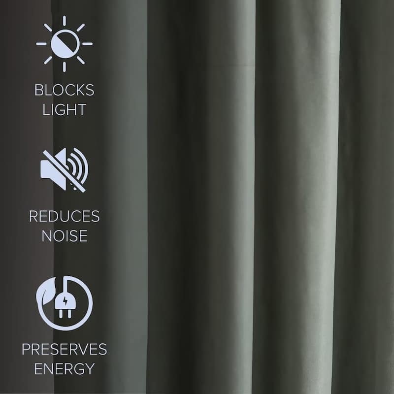 Soft Cotton Feel Twill Polyester 100% Blackout Grommet Pair (2 panels)