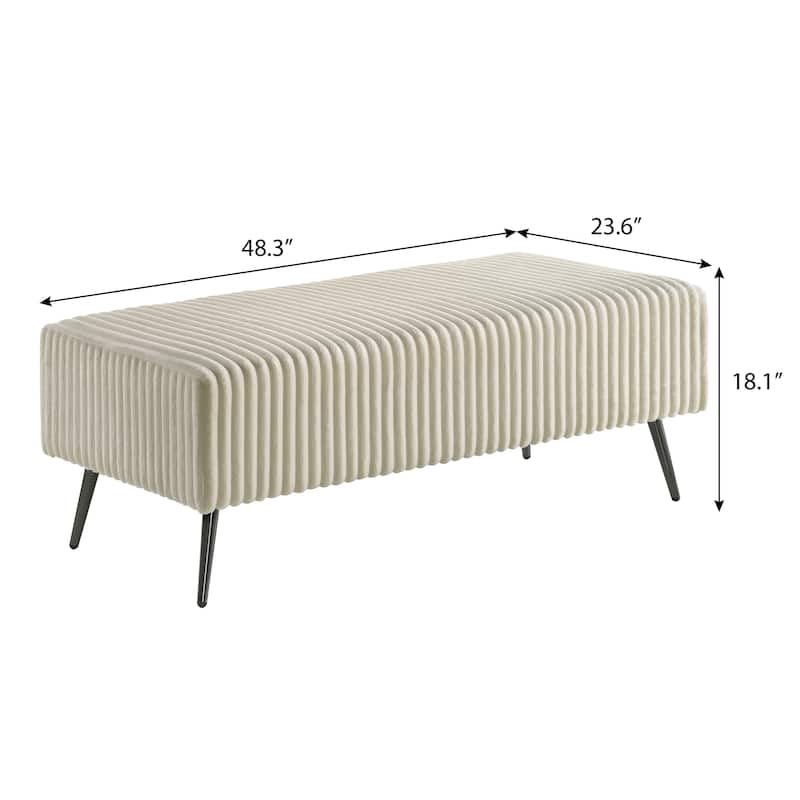 Wide Wale Corduroy Upholstery Bench