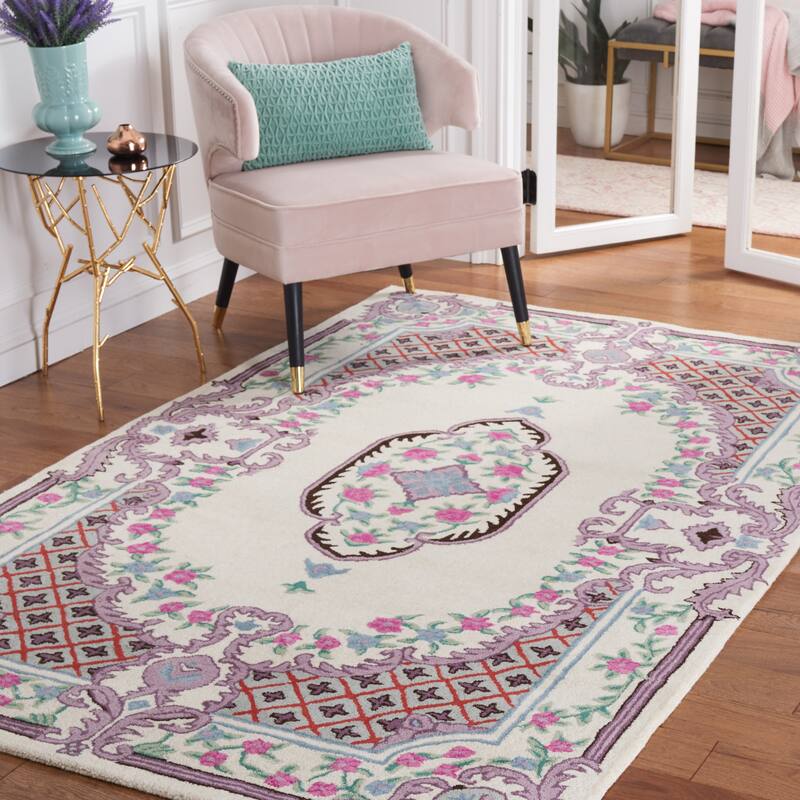 SAFAVIEH Handmade Bellagio Tatevik Oriental Medallion Wool Rug - 8' x 10' - Ivory