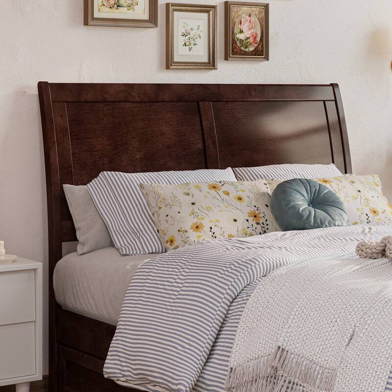 AFI Portland Headboard with Attachable Charger - Walnut - Full