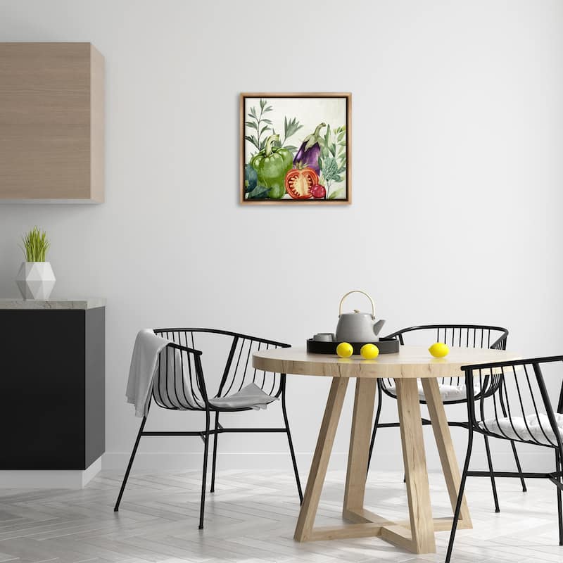 Stupell Organic Garden Vegetables Framed Floater Canvas Wall Art Design By Kim Allen