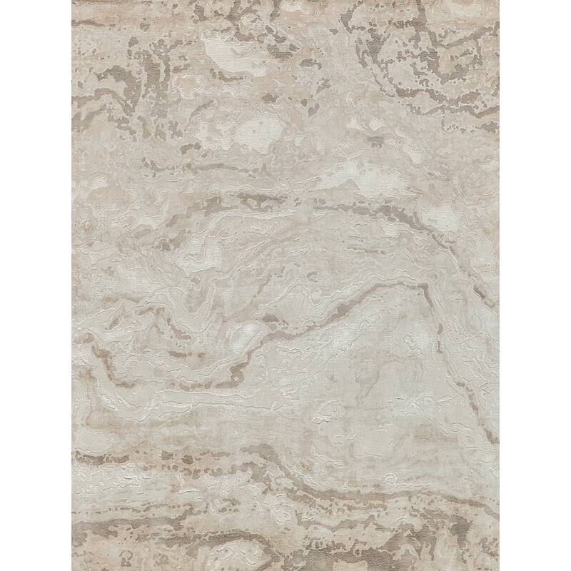 Saccara Beige Wool/Bamboo Silk handloomed Area Rug