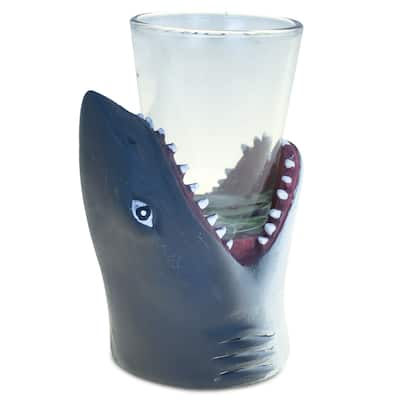 Puzzled Shark Cool Animal Head Animal Theme Glass Shot Glass - 4 Inch - 2″Lx2.25″Wx4″H
