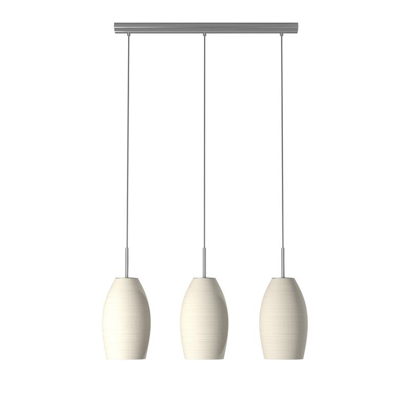 Eglo Batista 3-light Matte Nickel Island Light with White Wiped Glass - Matte Nickel