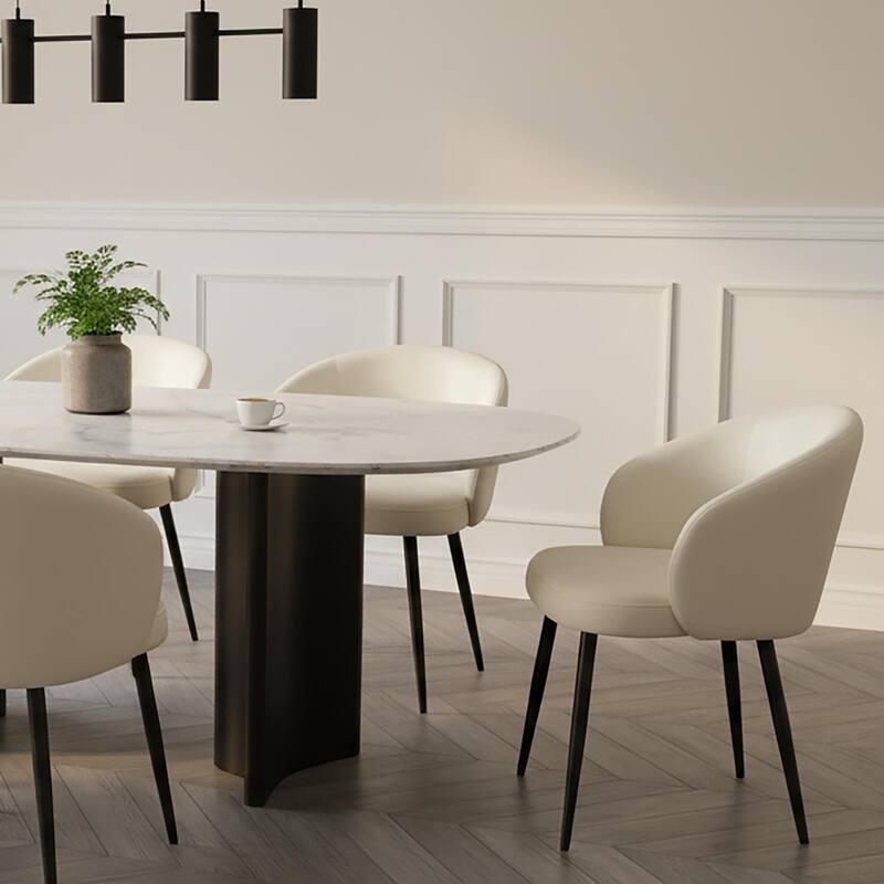 Manhattan Comfort Looma Vegan Leather Metal Side Chair - Set of 2