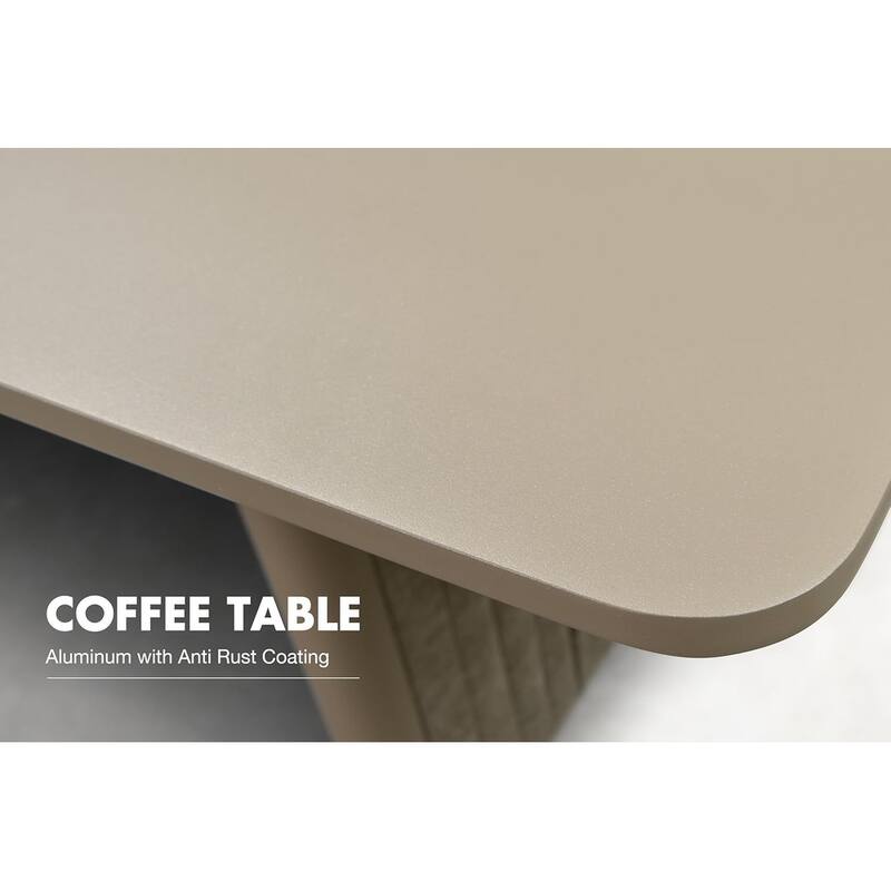 PURPLE LEAF Santori 11 Piece Khaki Sectional Sofa with Ottoman and Cushion for Poolside Garden Outdoor Patio Conversation Set