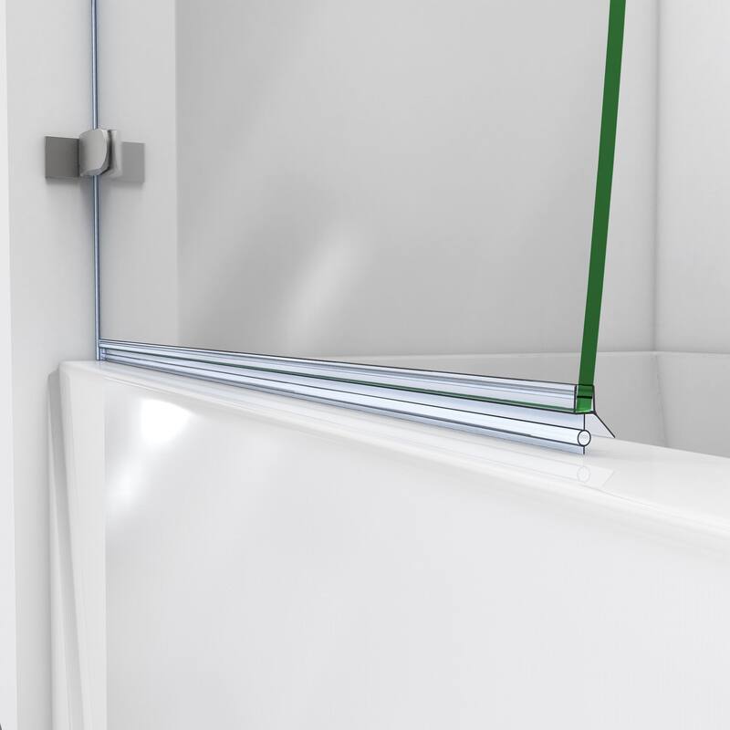 DreamLine Aqua Uno 56-60 in. W x 30 in. D x 58 in. H Frameless Hinged Tub Door with Return Panel