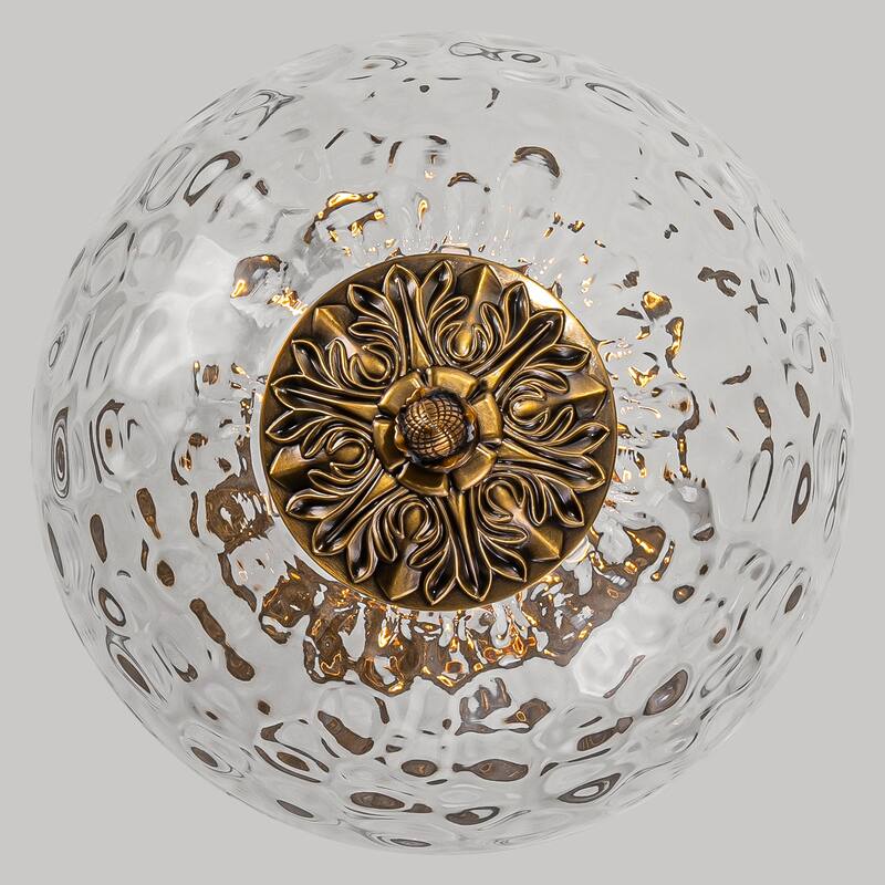 Industrial 1 - Light 11.8" W Retro French Globe Glass Pendant For Kitchen Island