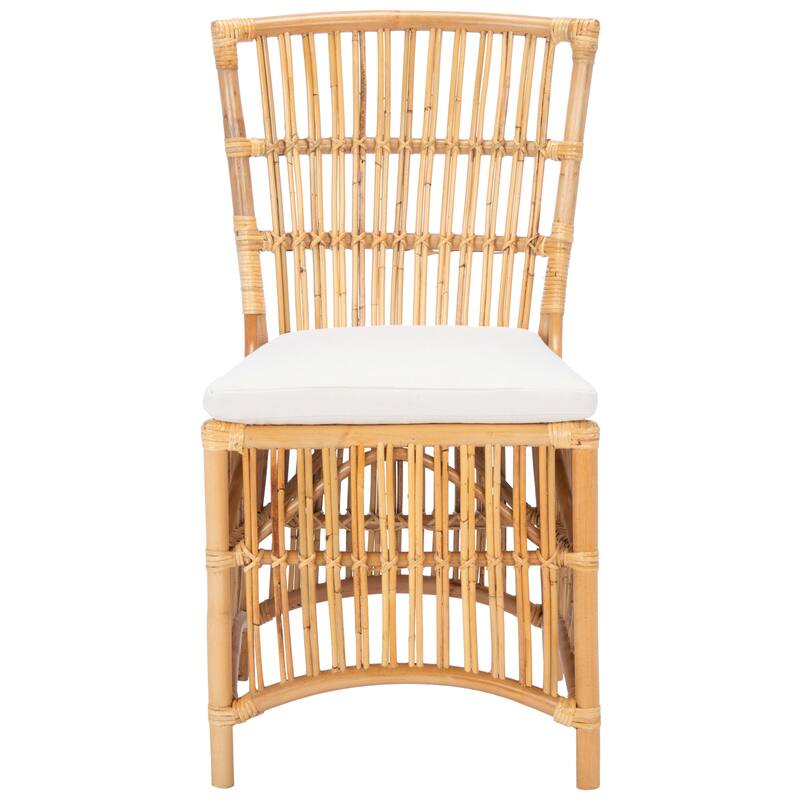 SAFAVIEH Patty Rattan Accent Chair with Cushion (Set of 2) - 19.7" W x 22.1" L x 35.4" H - 20Wx22Dx35H