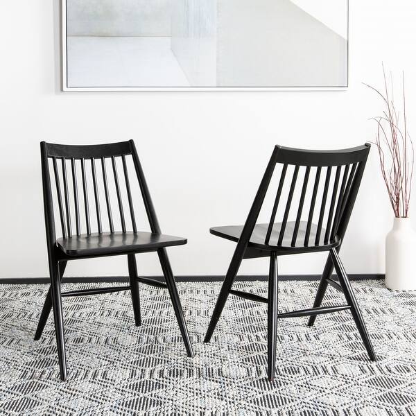 Shop Safavieh Dining 19 Inch Wren Black Spindle Dining Chair Set