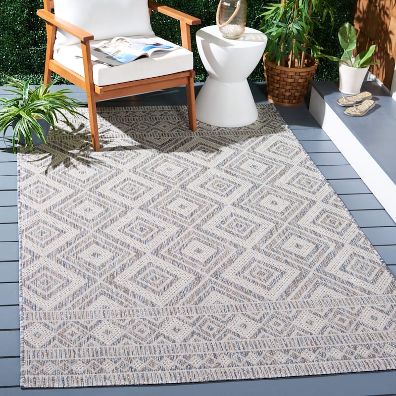 SAFAVIEH Courtyard Froukje Casual Waterproof Patio Backyard Rug