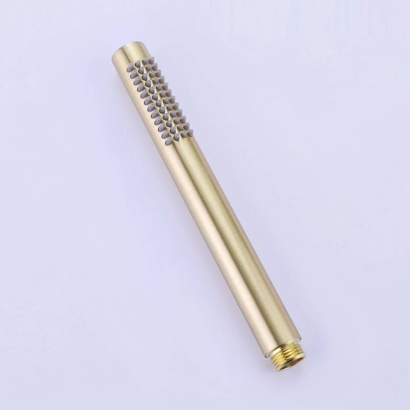 1-Spray Patterns Wall Mount Dual Shower Heads with Handheld Shower Head Set in Brushed Gold - 10 inch