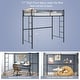 preview thumbnail 7 of 7, Gymax Twin Metal Loft Bed Frame w/ 2 Ladders Full-length Guardrail