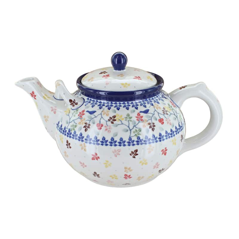 Blue Rose Polish Pottery 444 Ceramika Artystyczna Large Teapot