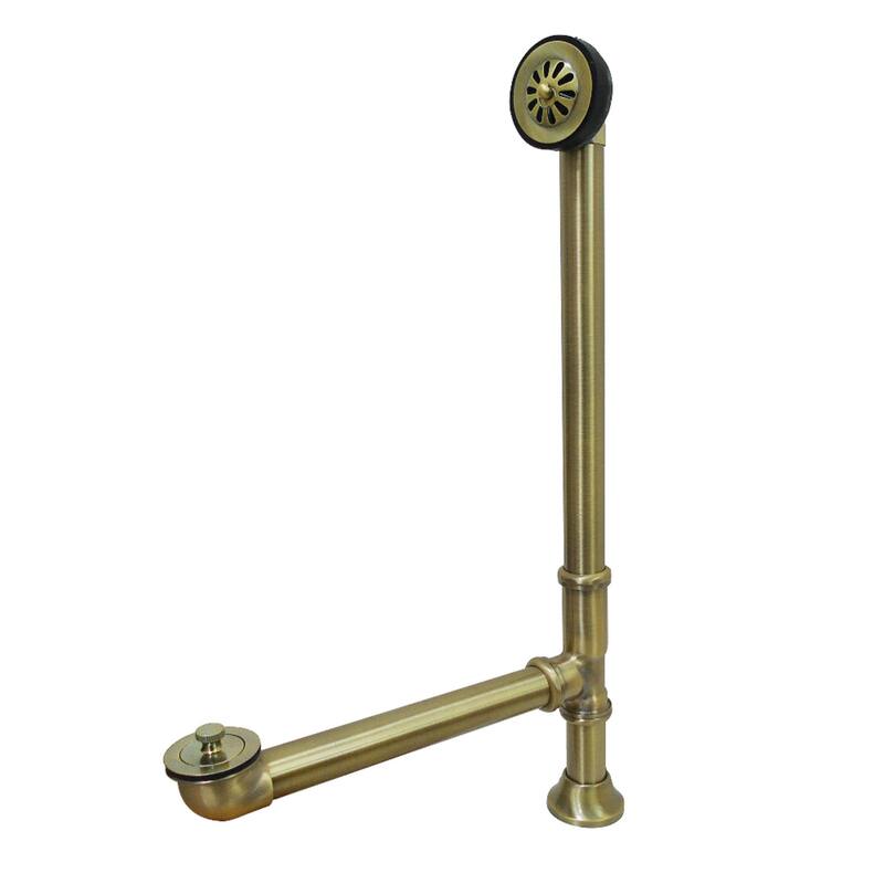 Vintage Clawfoot Tub Drain - Antique Brass