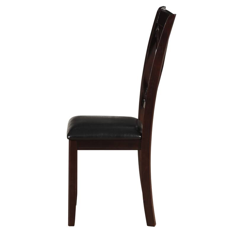 Black and Espresso Cross Back Side Chairs (Set of 2) - Brown
