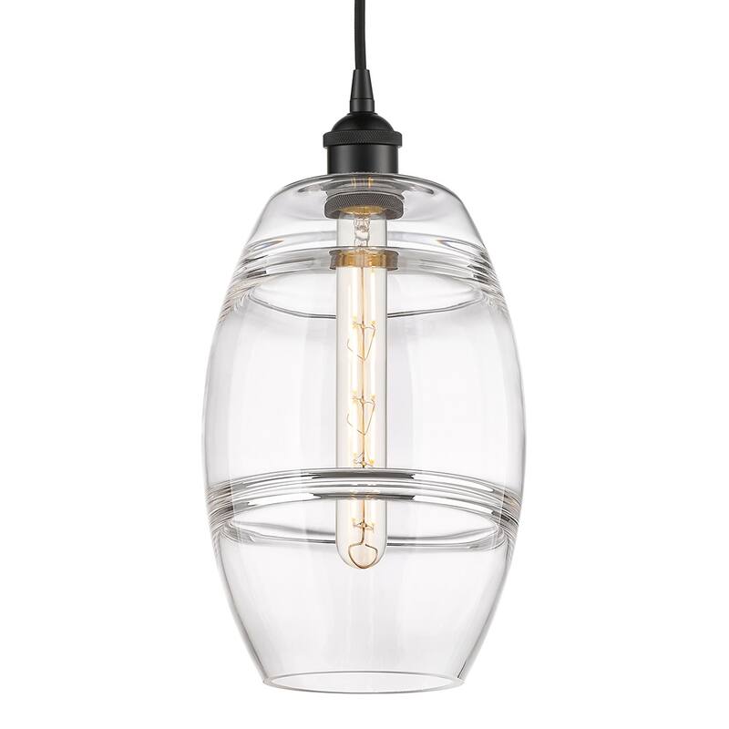 Innovations Lighting 616-1P 10 8 Vaz Pendant Vaz 8" Wide Cord-Hung - Matte Black / Clear