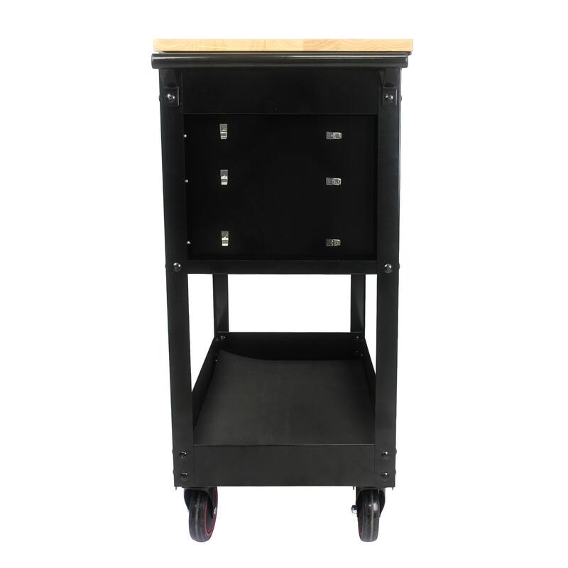 3 Drawers Multifunctional Tool Cart with Wheels and Wooden Top Multiple Uses - Home office or garage