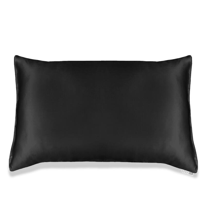 MYK Silk Pillowcase with Cotton Underside - King - Black
