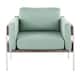Option Light Green Fabric/Grey Wood/White Metal