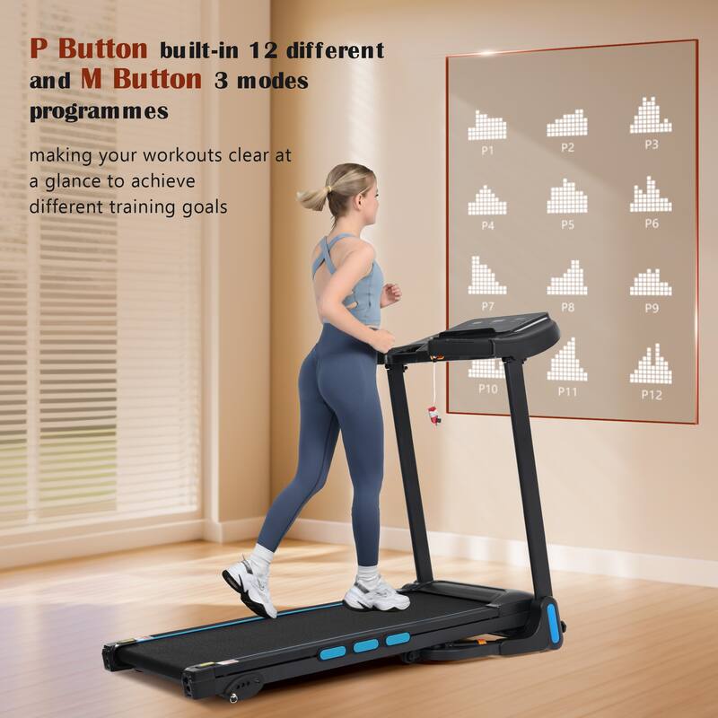 3.5HP Hydraulic System Auto Foldable Treadmill with Incline,10MPH 350Lbs Weight Capacity Electric Treadmills