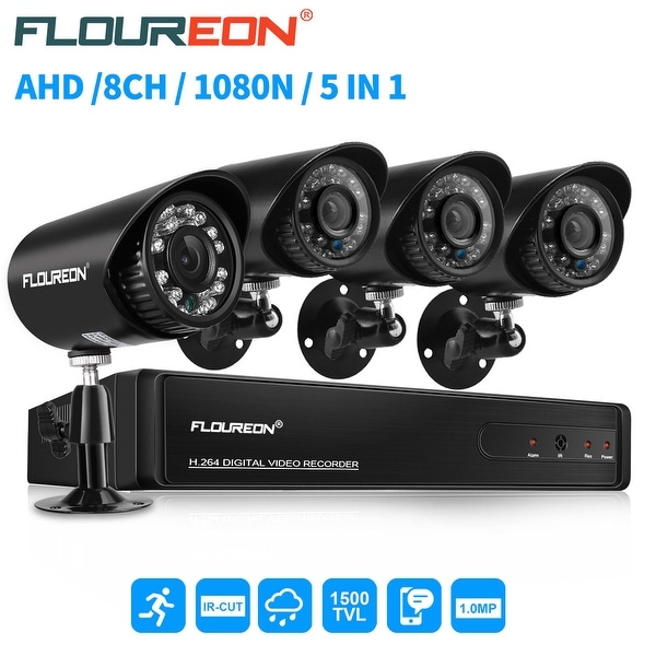 5-IN-1 8CH 1080P 1080N AHD DVR+4X 3000TVL 1080P 2MP Camera Security Kit+1TB HDD