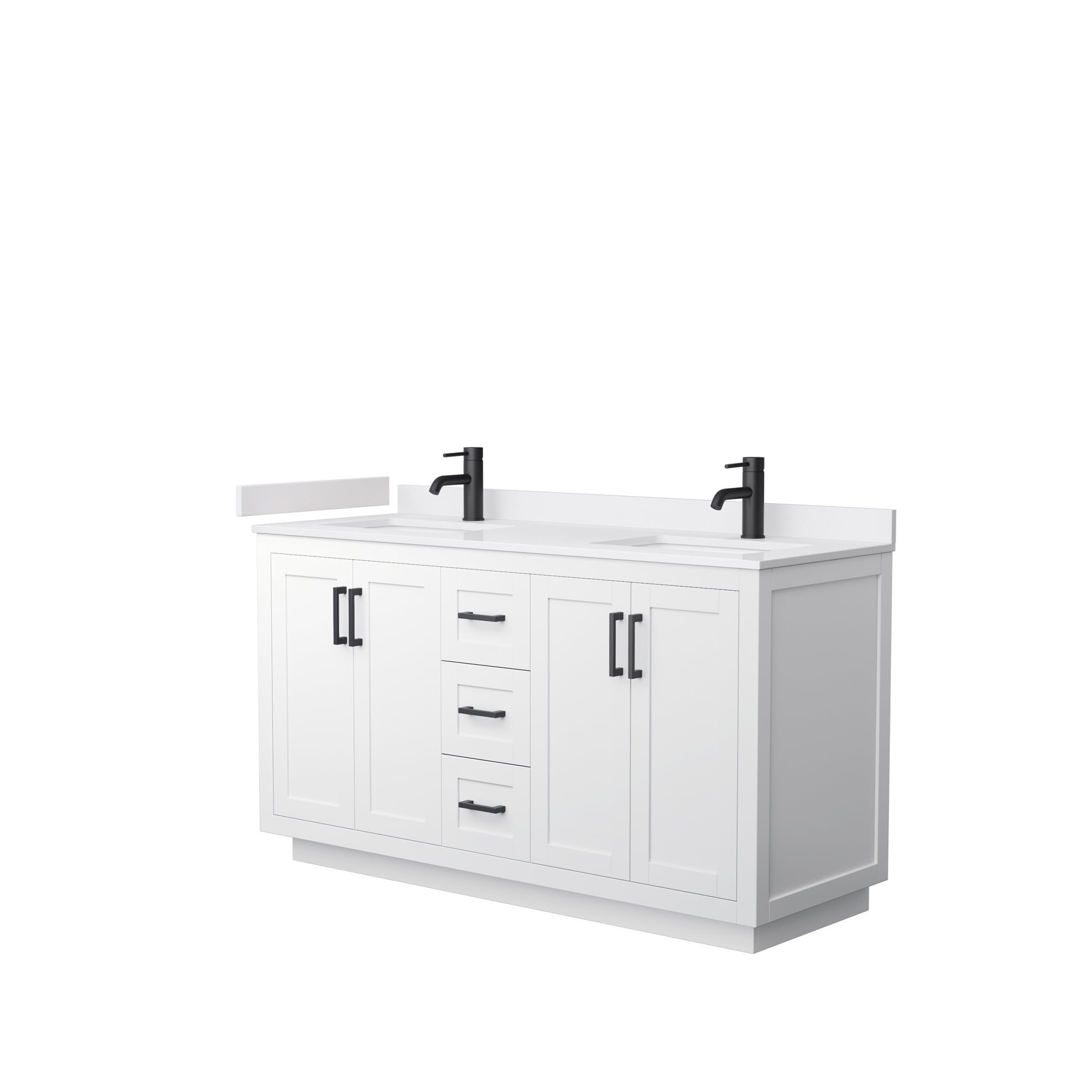 Miranda Double Vanity Set, Cultured Marble Top, No Mirror